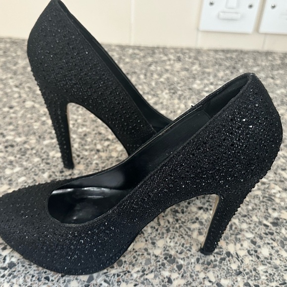truffle Shoes - Sparkle black high heels black size 7 truffle used occasion wedding occasion